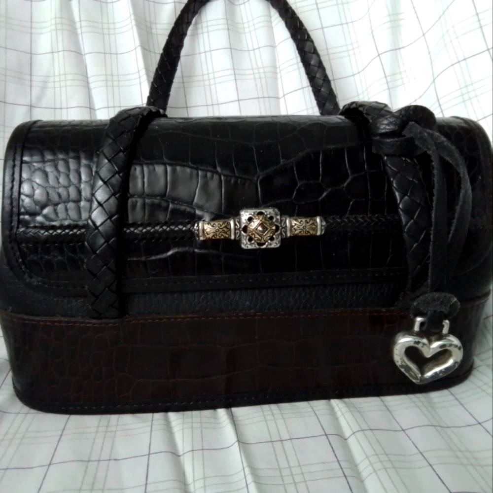 BRIGHTON Two-Tone Crocodile Doctors Handbag